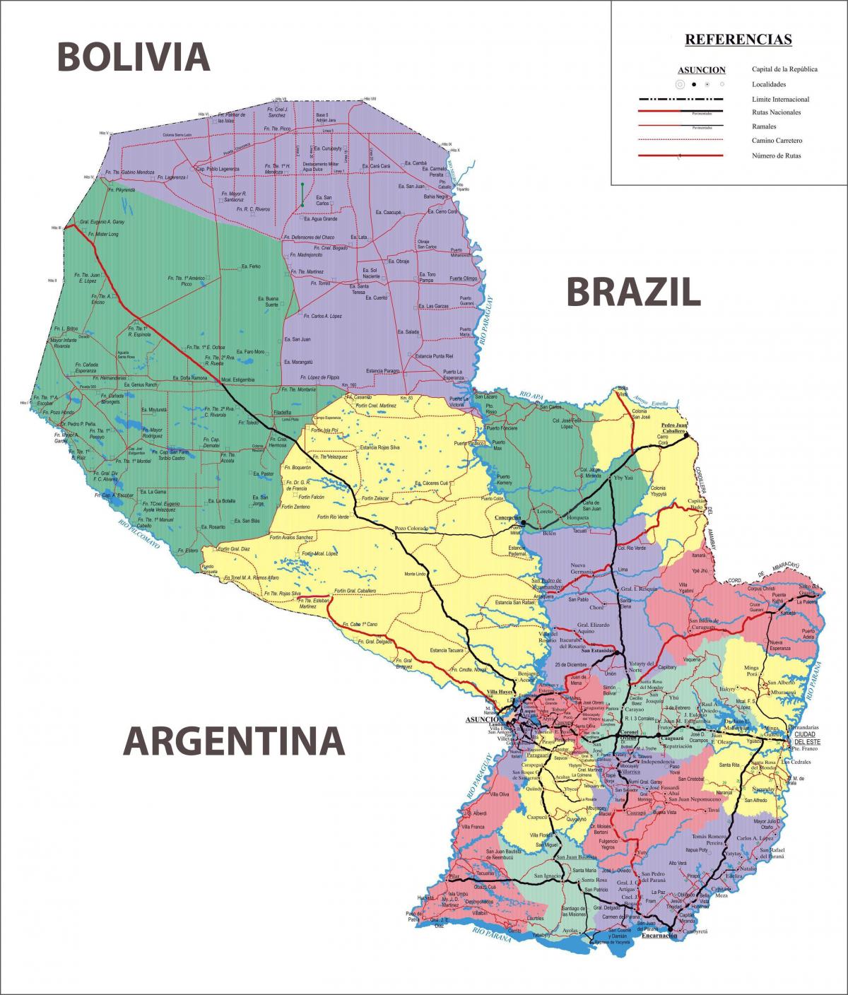 kartta Paraguay
