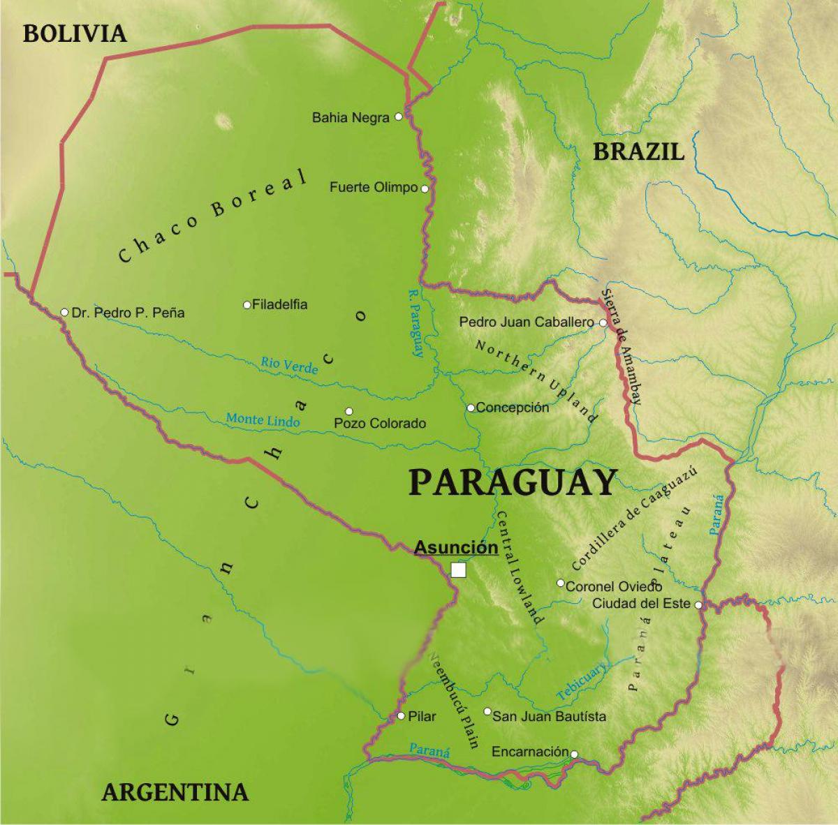 Kartta Paraguay maantiede
