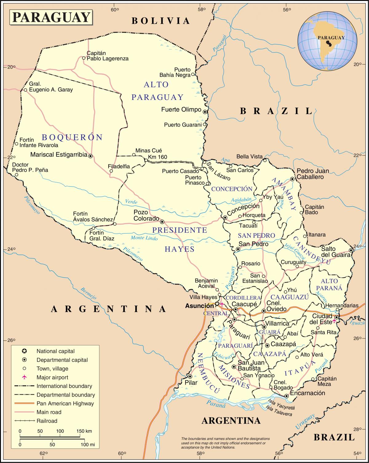Kartta Paraguayn cateura 