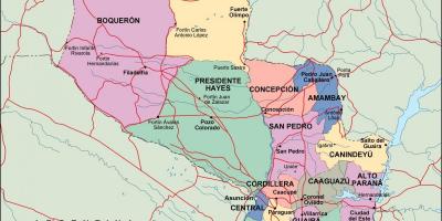 Kartta poliittisen Paraguay