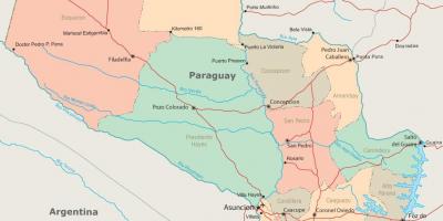 Paraguay kartta - Kartat Paraguay (Etelä-Amerikka - Amerikka)