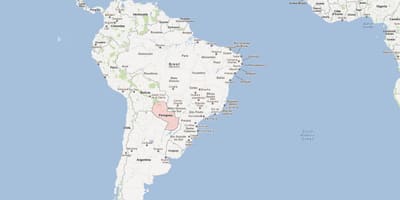Kartta Paraguay etelä-amerikassa